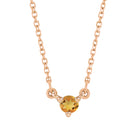 Handcrafted 14K rose gold necklace showcasing a brilliant citrine gemstone accent.
