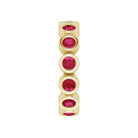 Sustainable ruby band with round stones in 10K gold, perfect for stacking