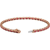 Handmade ruby tennis bracelet 14K gold USA rose gold variant--14K-rose-gold