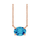 Handcrafted zircon necklace with 8x6mm stone in 14K rose gold