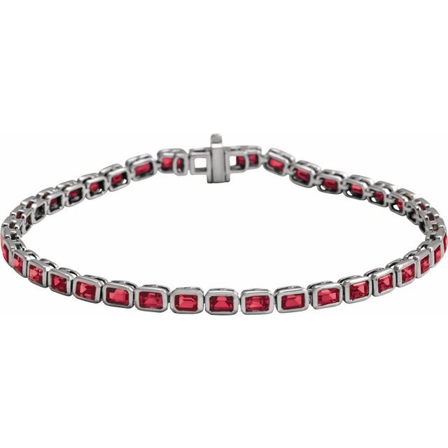 July birthstone ruby tennis bracelet gift-ready white gold variant--14K-white-gold
