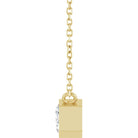 East West emerald-cut diamond necklace side view