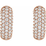 14K Rose Gold Diamond Pavé Hoop Earrings with Lab-Grown Diamonds variant--14K-rose-gold