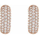 14K Rose Gold Diamond Pavé Hoop Earrings with Lab-Grown Diamonds