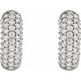 14K White Gold Diamond Pavé Hoop Earrings with Lab-Grown Diamonds variant--14K-white-gold