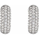 14K White Gold Diamond Pavé Hoop Earrings with Lab-Grown Diamonds