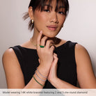 Lab-grown diamond tennis bracelet in 14K white gold, 2 carats on model