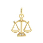 Libra zodiac charm in 14K gold with diamond accent