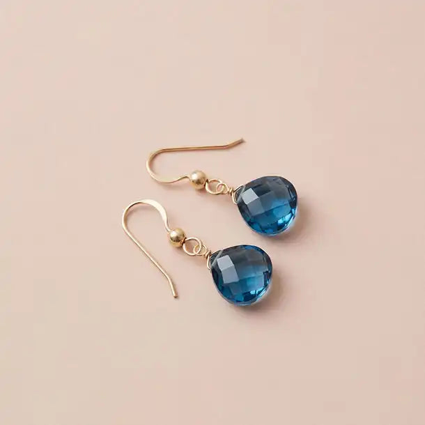 Handmade London Blue Topaz Earrings variant--Gold-fill, variant--Sterling-silver, variant--14K-yellow-gold, variant--14K-white-gold variant--London-Topaz