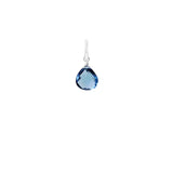 Teardrop-shaped london topaz gemstone in 12mm, wire-wrapped in sterling silver for minimalist styling. variant--London-Topaz variant--Sterling-silver variant--Small