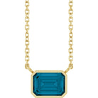 East West London Blue Topaz necklace in 14K yellow gold