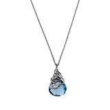 London Blue Topaz Pendant Necklace in oxidized sterling silver variant--Oxidized-sterling-silver variant--London-topaz