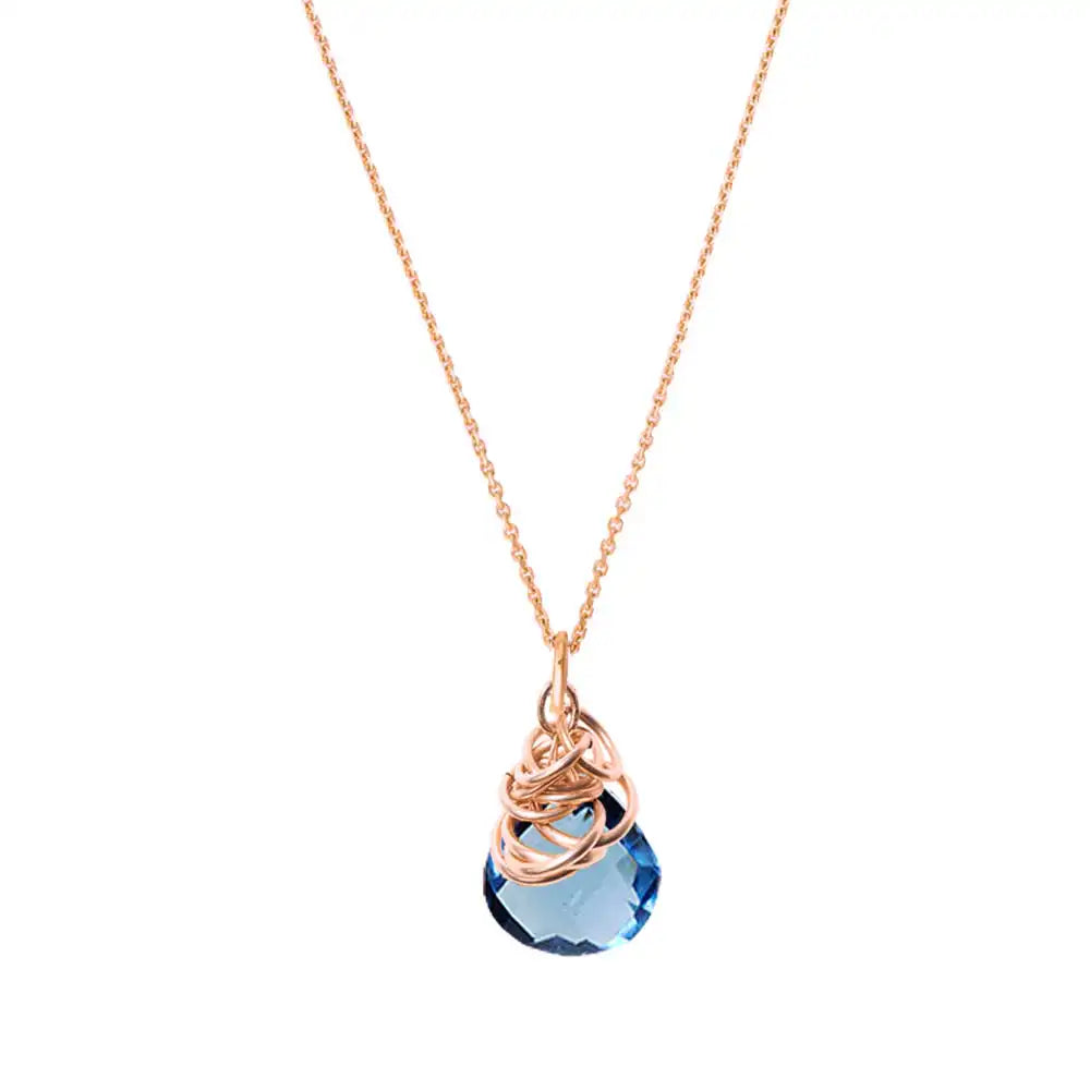 'Trista' London Blue Topaz Necklace - erin gallagher Gold-fill variant--Rose-Gold-fill