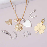 Single charm necklace in gold, customizable design