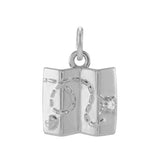 Tiny diamond map charm in 14K gold, front view variant--14K-white-gold