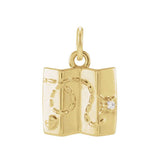 Tiny diamond map charm in 14K gold, front view variant--14K-yellow-gold