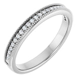 Macro of milgrain edge and 1/5CTW diamonds in white gold white gold variant--14K-white-gold variant--Platinum