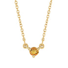 Elegant necklace in 14K yellow gold with dainty round citrine birthstone charm.
