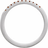 White gold stacking ring with deep red garnets detail view variant--14K-white-gold