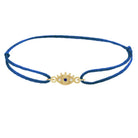 Modern sapphire evil eye silk slip-knot bracelet