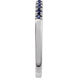 Minimalist white gold ring set with eleven sapphires variant--14K-white-gold