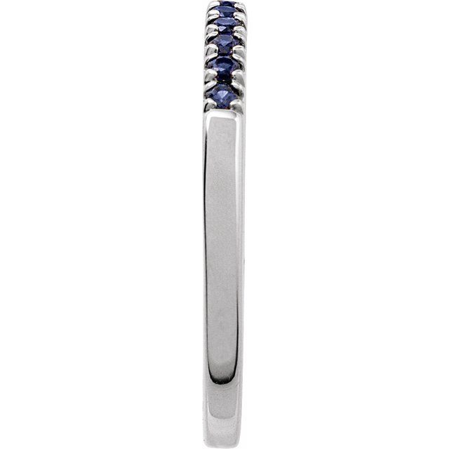 Minimalist white gold ring set with eleven sapphires variant--14K-white-gold