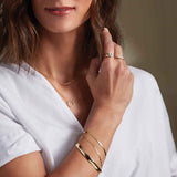 Mirror chain on model, full-length drape view
