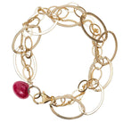 Mixed metal ruby chain bracelet 14K gold-fill