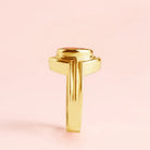 Sculptural double-bezel Morganite statement ring