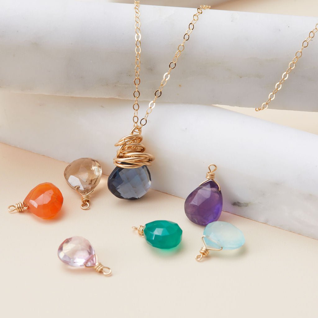  necklace, gemstone necklace, birthstone necklace