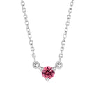 Elegant necklace in 14K white gold with dainty round tourmaline birthstone charm.