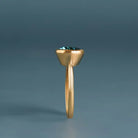 Oval-cut London Blue Topaz east-west statement ring