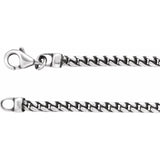 Close-up of oxidized silver Franco chain showing link detail variant--20in variant--24in