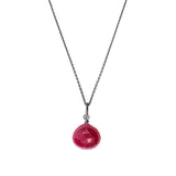 Oxidized sterling silver necklace featuring polished ruby variant--Oxidized-sterling-silver