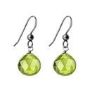 Oxidized sterling silver Peridot earrings, Oxidized sterling silver Peridot gemstone earrings, Oxidized sterling silver Peridot birthstone earrings