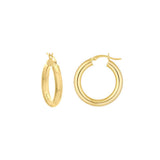 4mm gold tube hoop earrings 25mm in 14K yellow gold, pair view variant--14K-yellow-gold variant--25mm