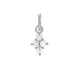 14K white gold four diamond cluster charm for layering necklaces variant--14K-white-gold