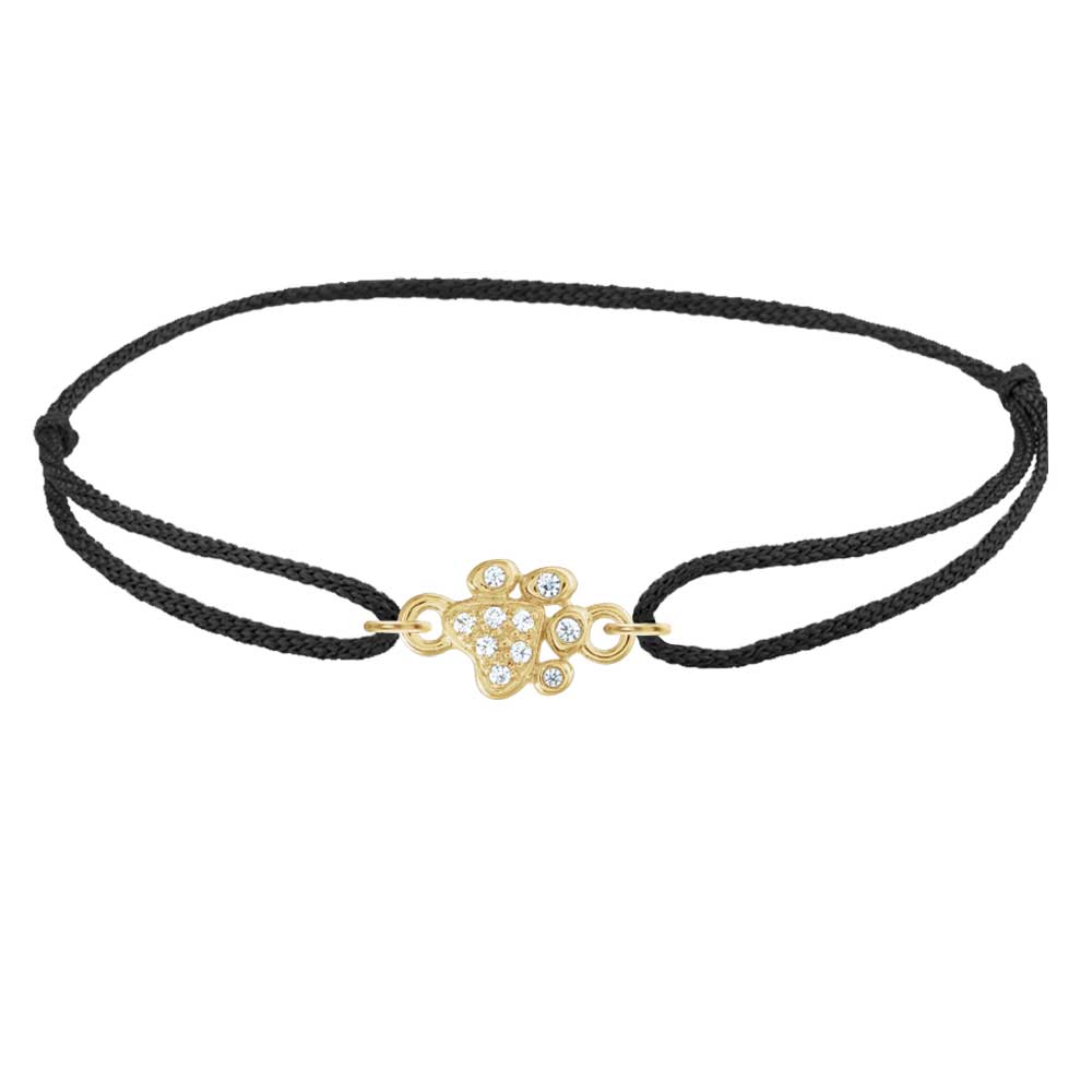 14K gold pavé paw bracelet with natural diamonds yellow gold variant--14K-yellow-gold