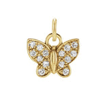 Diamond pavé butterfly charm in 14K yellow gold, front view variant--14K-yellow-gold