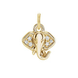 Diamond pavé elephant charm in 14K yellow gold, front view variant--14K-yellow-gold