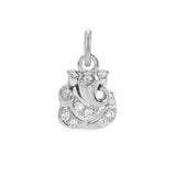 Diamond pavé Ganesha charm in 14K white gold, front view variant--14K-white-gold