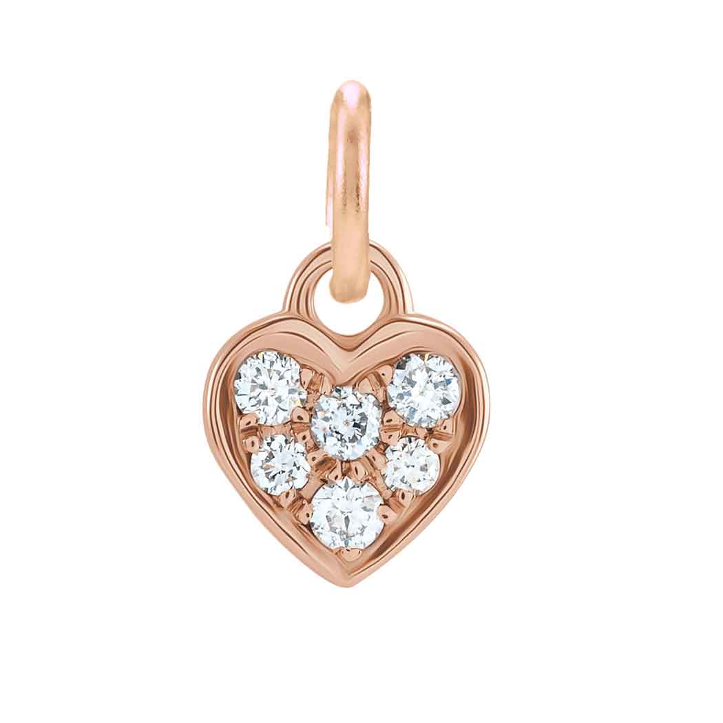 Rose gold heart charm with small diamonds variant--14K-rose-gold