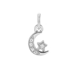Diamond pavé crescent moon charm in 14K white gold, front view variant--14K-white-gold