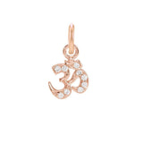 Diamond pavé Om charm in 14K rose gold, front view variant--14K-rose-gold
