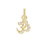Diamond pavé Om charm in 14K yellow gold, front view variant--14K-yellow-gold