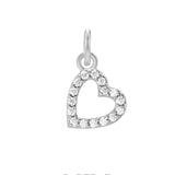 Open diamond heart charm in 14K white gold, showing diamond sparkle detail variant--14K-white-gold
