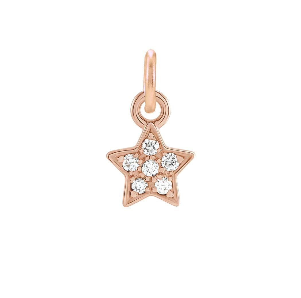 Diamond pavé star charm in 14K rose gold, front view variant--14K-rose-gold