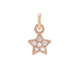 Diamond pavé star charm in 14K rose gold, front view variant--14K-rose-gold