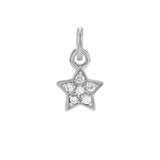 Diamond pavé star charm in 14K white gold, front view variant--14K-white-gold