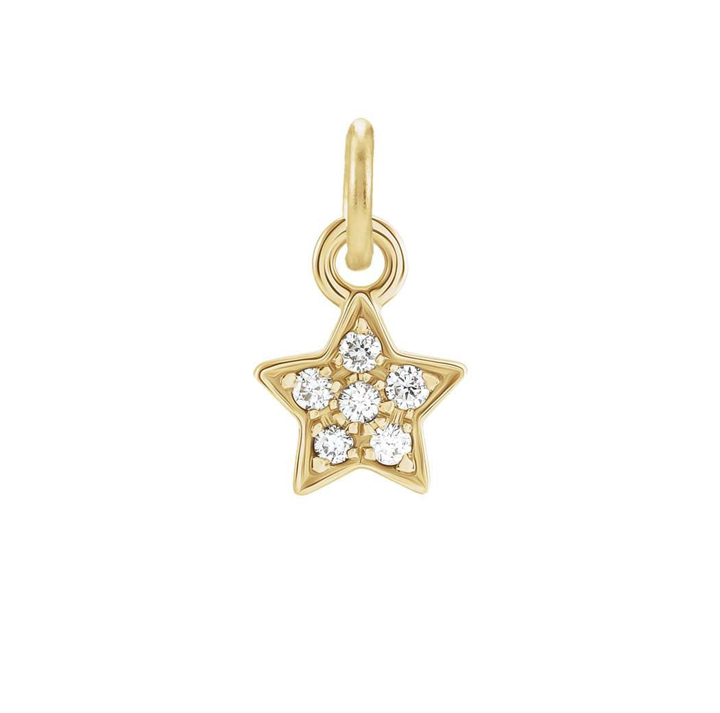 Diamond pavé star charm in 14K yellow gold, front view variant--14K-yellow-gold